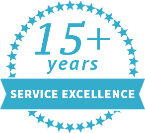 15+ years service excellence